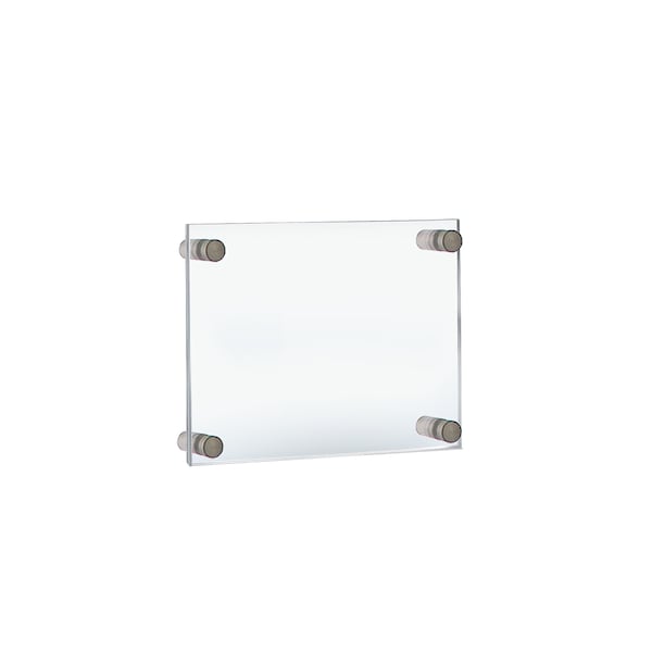 Standoff Sign Hldr: 8.5"x5.5" Graphic, Overall Frame Size: 12.5"x9.5"